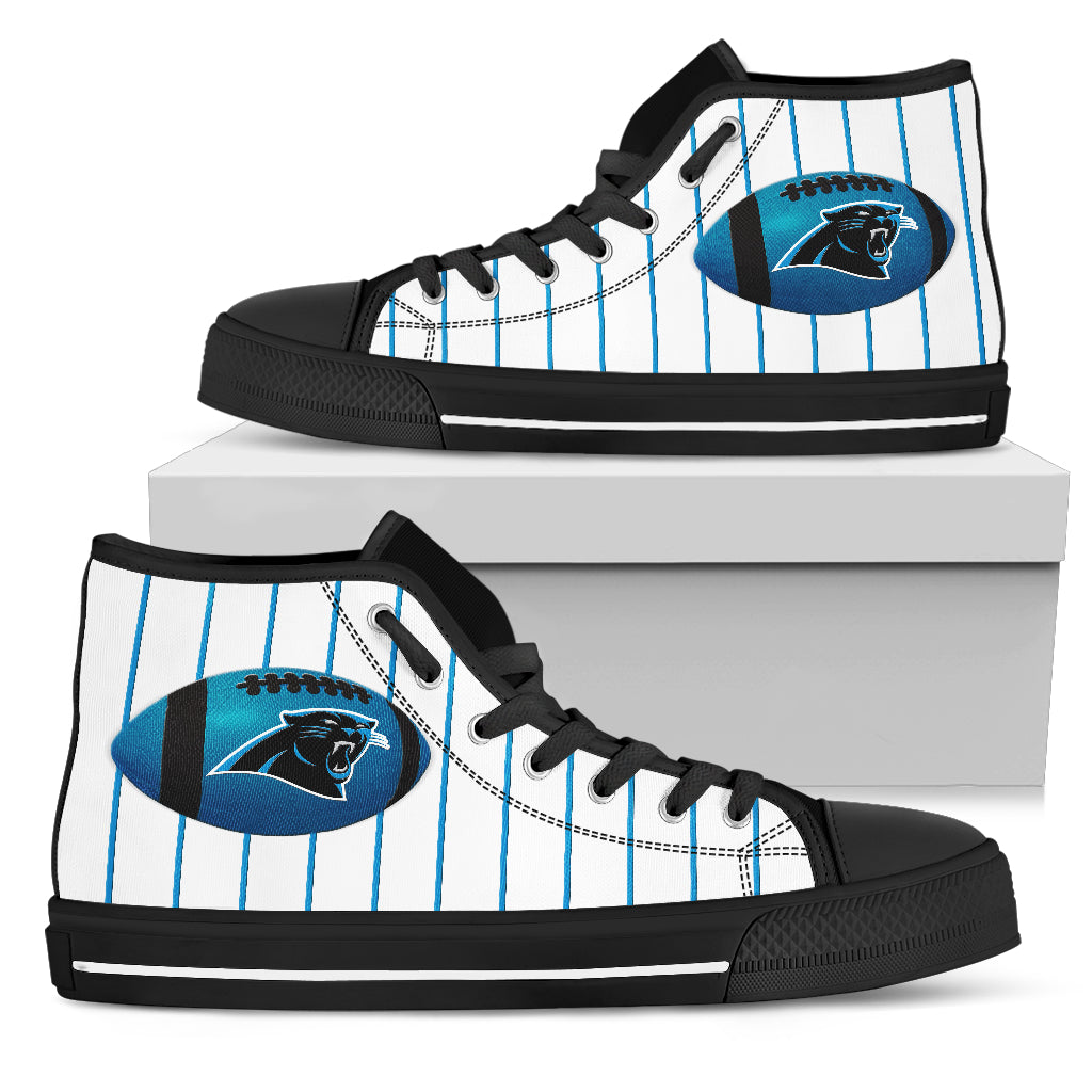 Straight Line With Deep Circle Carolina Panthers High Top Shoes