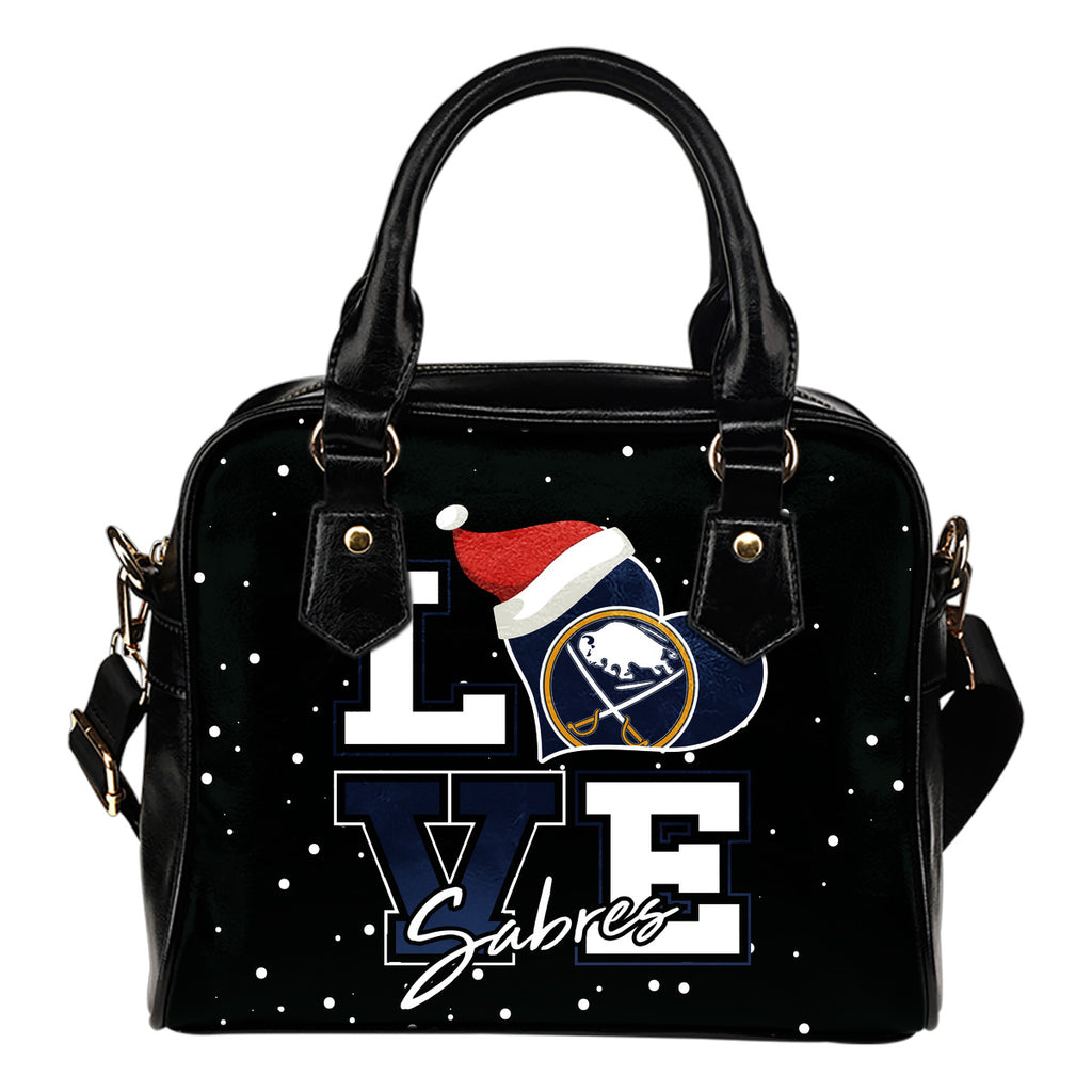 Love Word Christmas Sweet Buffalo Sabres Shoulder Handbags