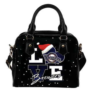 Love Word Christmas Sweet Milwaukee Brewers Shoulder Handbags