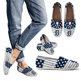 Star Stripers America Flag Detroit Tigers Women Casual Shoes