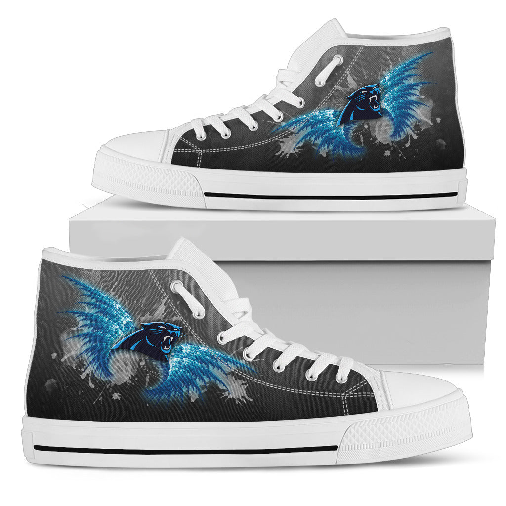 Angel Wings Carolina Panthers High Top Shoes
