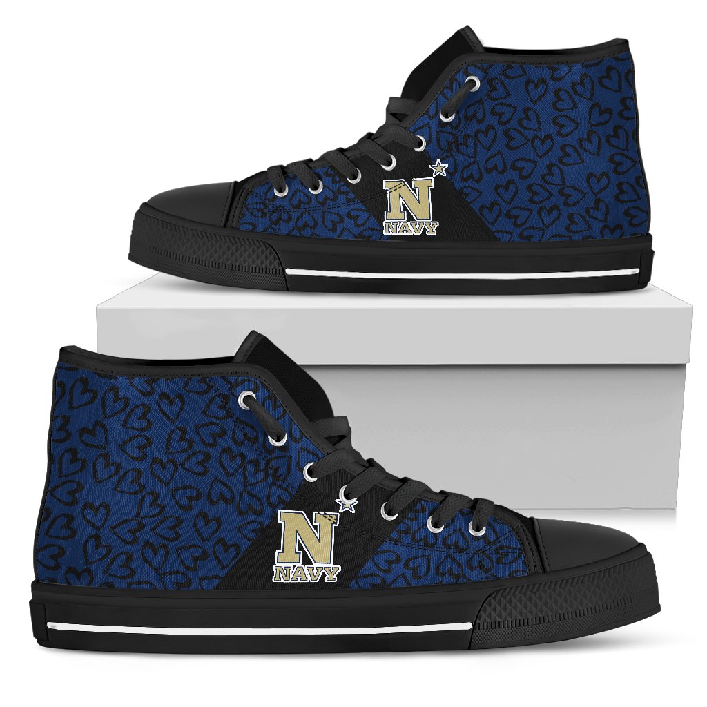 Perfect Cross Color Absolutely Nice Navy Midshipmen High Top Shoes