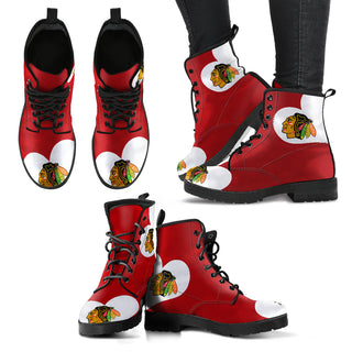 Enormous Lovely Hearts With Chicago Blackhawks Boots