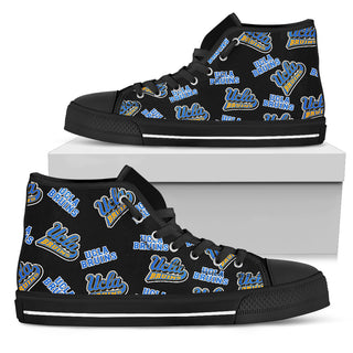 Script Logo Pattern UCLA Bruins High Top Shoes