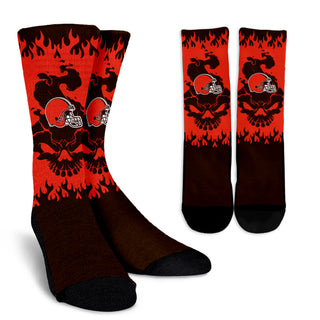 Cleveland Browns Colorful Skull Socks