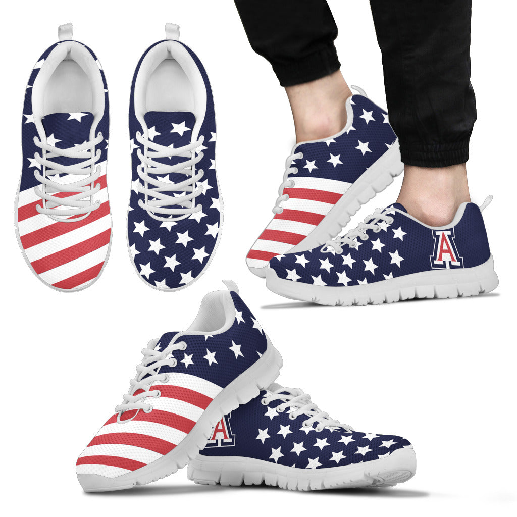 America Flag Full Stars Stripes Arizona Wildcats Sneakers