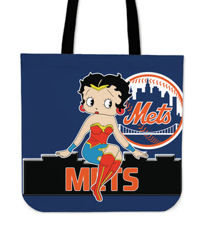 Wonder Betty Boop New York Mets Tote Bags