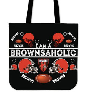 I Am A Brownsaholic Cleveland Browns Tote Bags