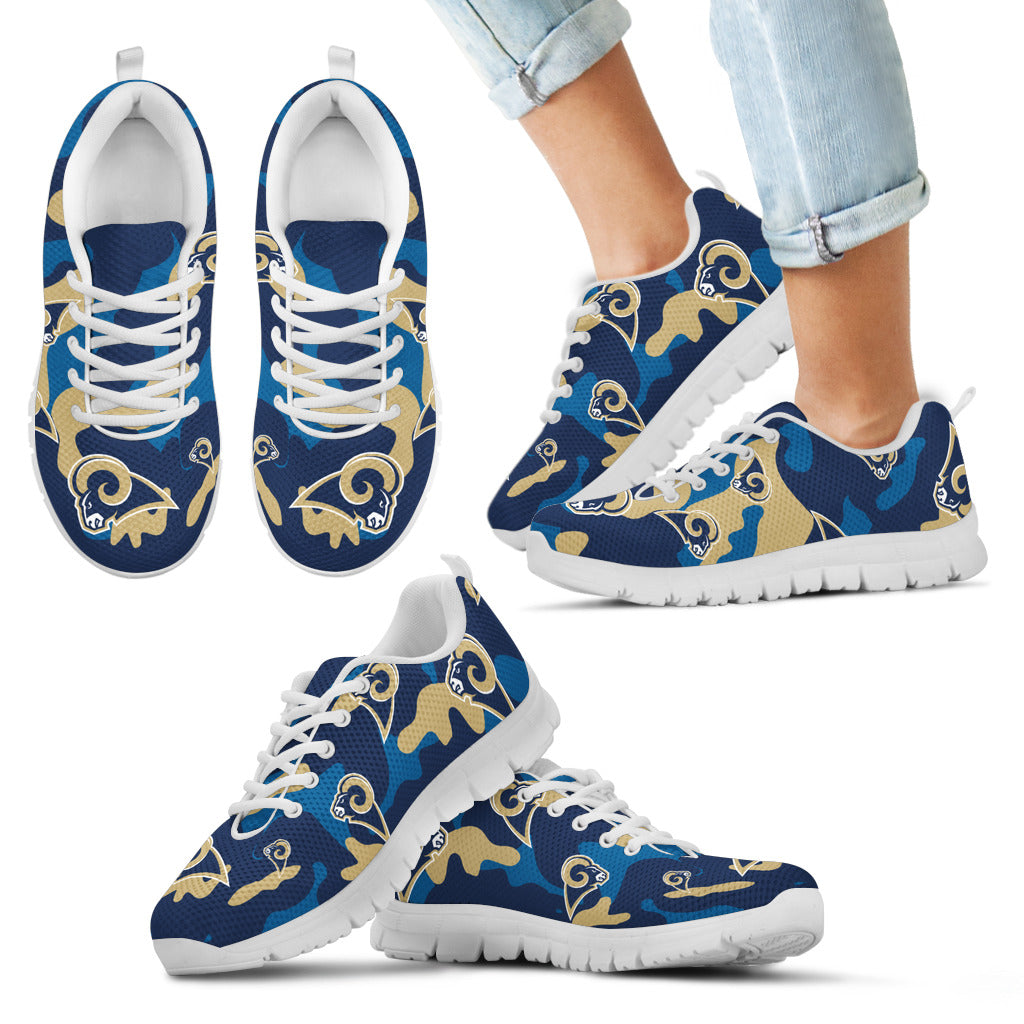 Los Angeles Rams Cotton Camouflage Fabric Military Solider Style Sneakers