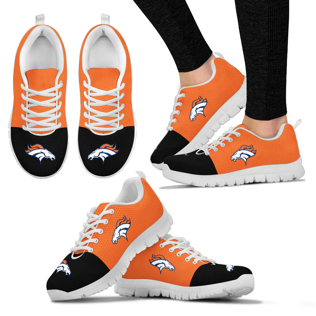 Two Colors Aparted Denver Broncos Sneakers