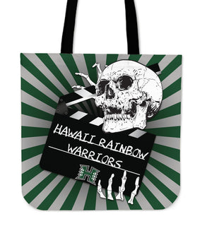 Clapper Film Skull Hawaii Rainbow Warriors Tote Bags