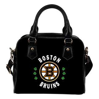 Central Beautiful Logo Circle Lucky Leaf Boston Bruins Shoulder Handbags