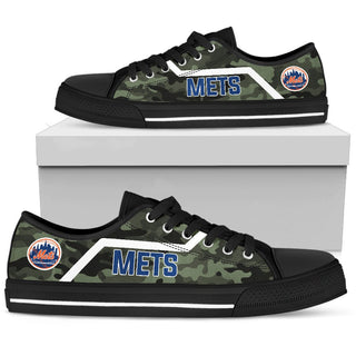 Simple Camo New York Mets Low Top Shoes