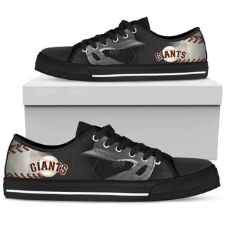Artistic Scratch Of San Francisco Giants Low Top Shoes