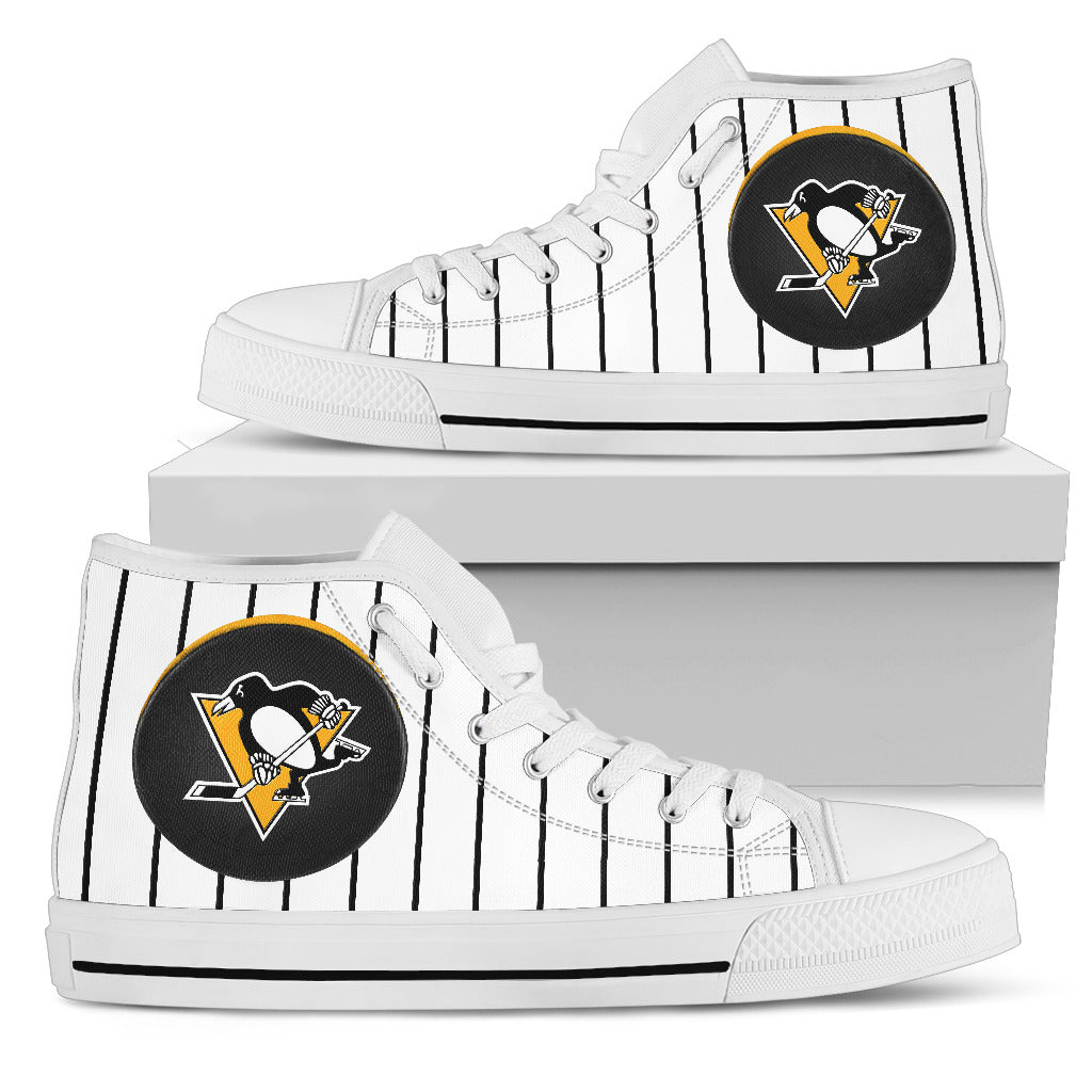 Straight Line With Deep Circle Pittsburgh Penguins High Top Shoes