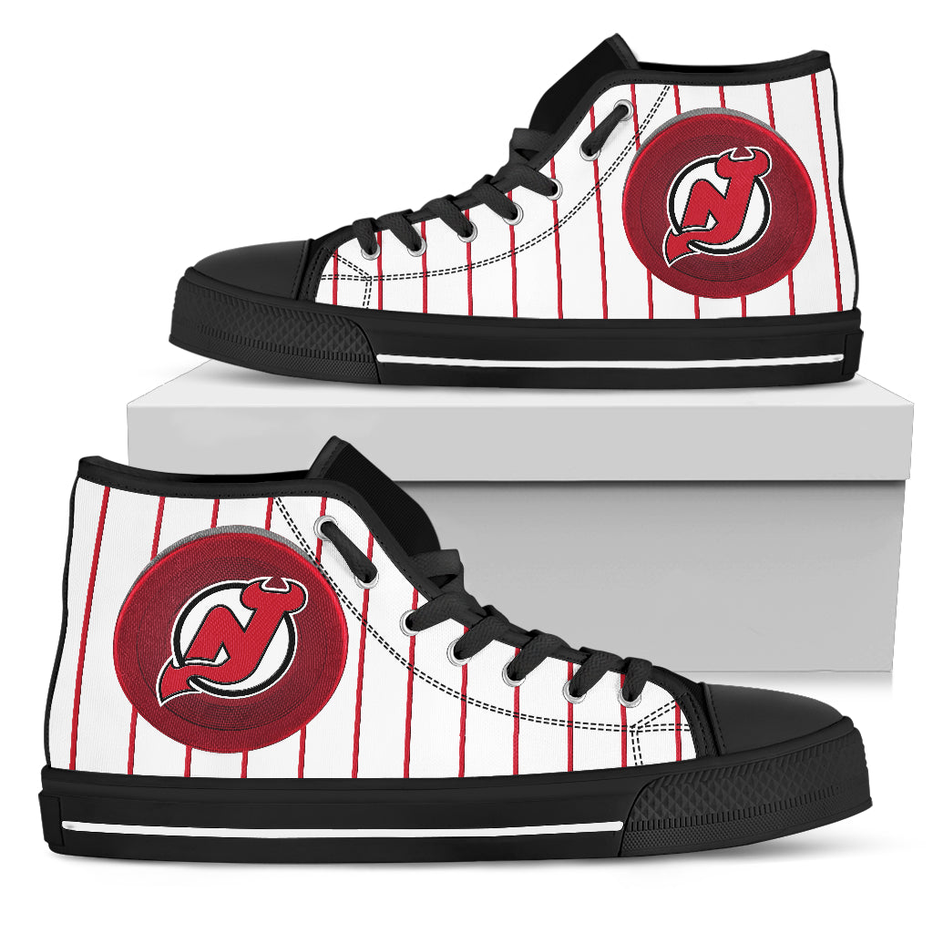 Straight Line With Deep Circle New Jersey Devils High Top Shoes