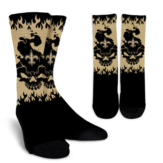 New Orleans Saints Colorful Skull Socks