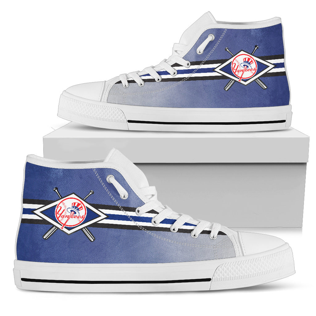 Double Stick Check New York Yankees High Top Shoes
