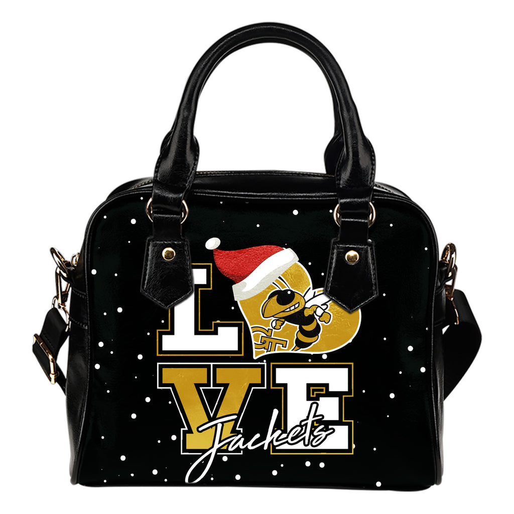 Love Word Christmas Sweet Georgia Tech Yellow Jackets Shoulder Handbags