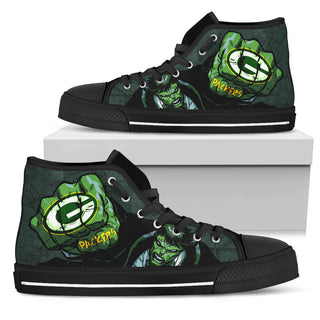 Hulk Punch Green Bay Packers High Top Shoes