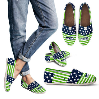 Star Stripers America Flag Seattle Seahawks Women Casual Shoes