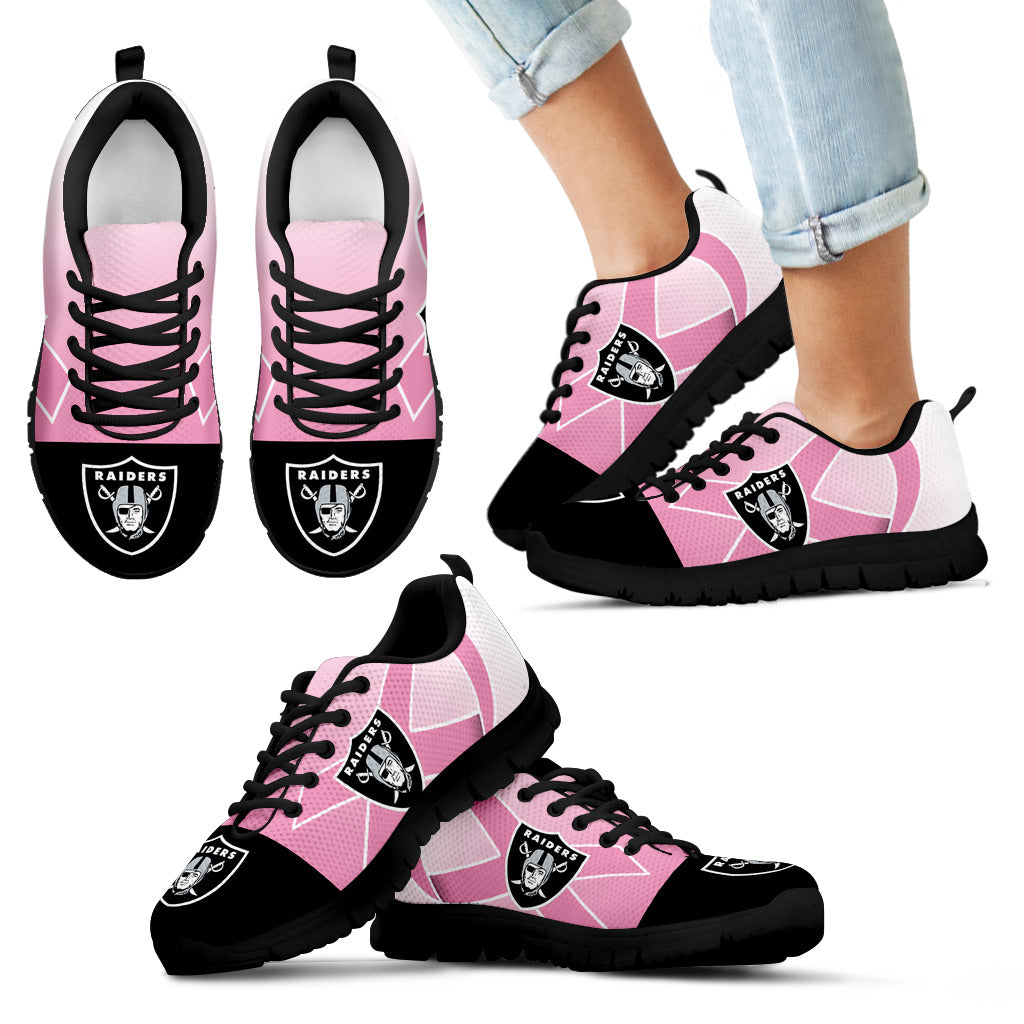 Oakland Raiders Cancer Pink Ribbon Sneakers