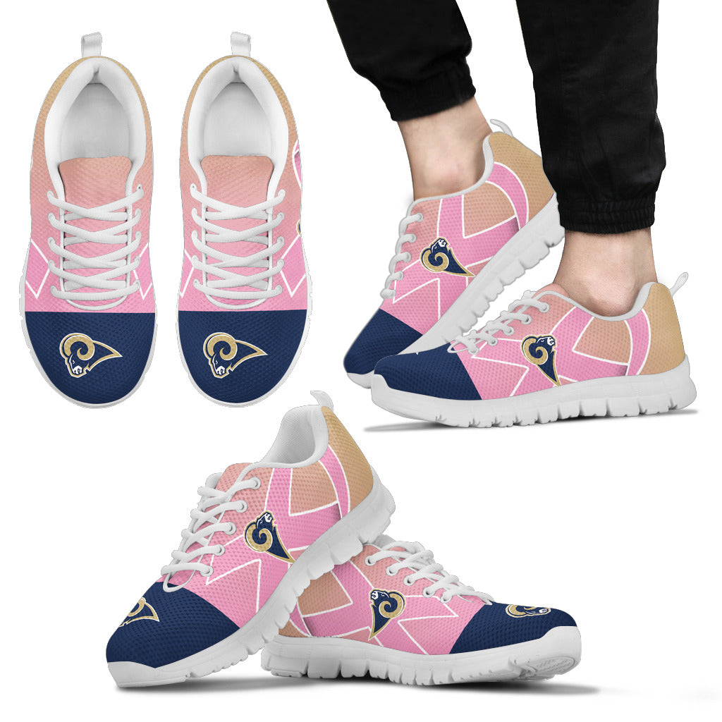 Los Angeles Rams Cancer Pink Ribbon Sneakers