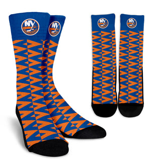 Chevron Lovely Kind Goodness Air New York Islanders Crew Socks