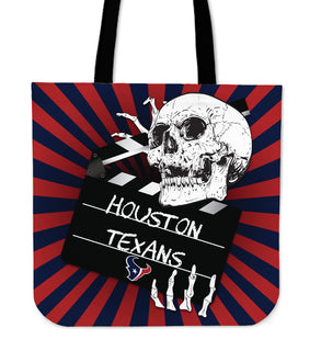 Clapper Film Skull Houston Texans Tote Bags