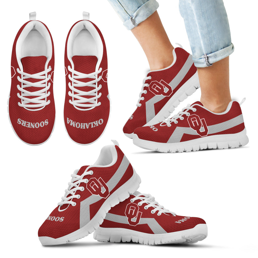 Oklahoma Sooners Line Logo Sneakers â Best Funny Store