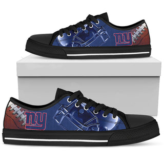 Artistic Scratch Of New York Giants Low Top Shoes