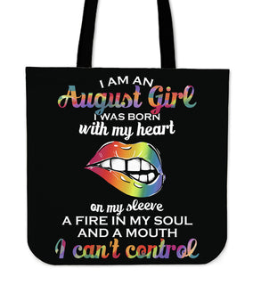 I Am An August Girl Tote Bags