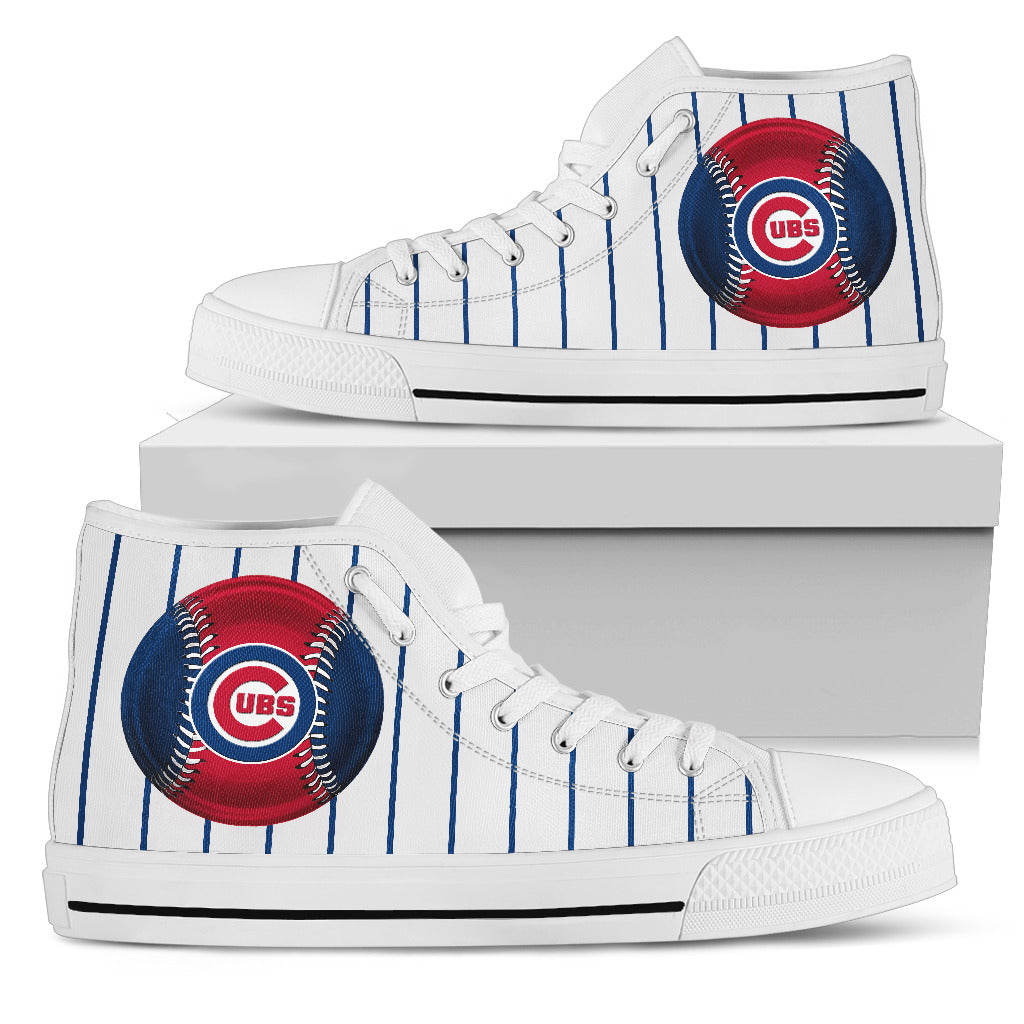 Straight Line With Deep Circle Chicago Cubs High Top Shoes