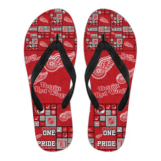 Pride Flag Detroit Red Wings Flip Flops