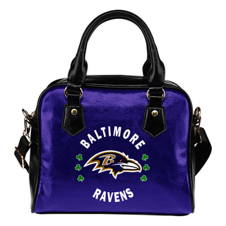 Central Beautiful Logo Circle Lucky Leaf Baltimore Ravens Shoulder Handbags