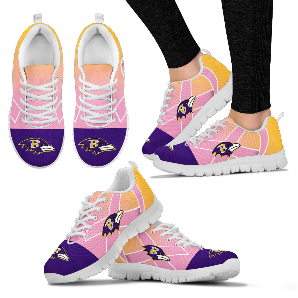 Baltimore Ravens Cancer Pink Ribbon Sneakers