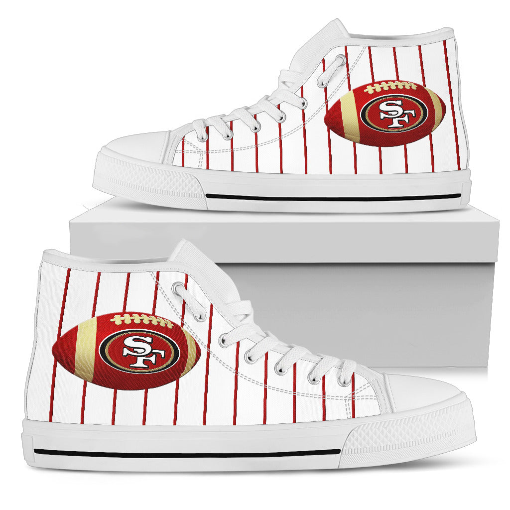 Straight Line With Deep Circle San Francisco 49ers High Top Shoes