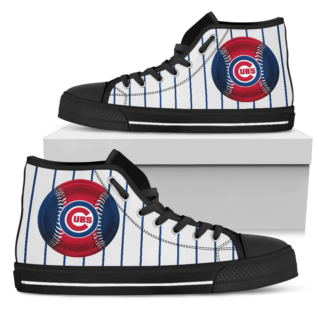 Straight Line With Deep Circle Chicago Cubs High Top Shoes