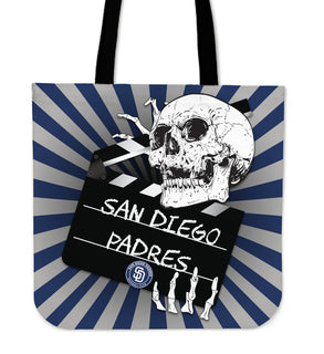 Clapper Film Skull San Diego Padres Tote Bags