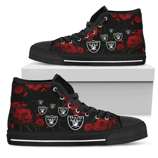 Lovely Rose Thorn Incredible Oakland Raiders High Top Shoes