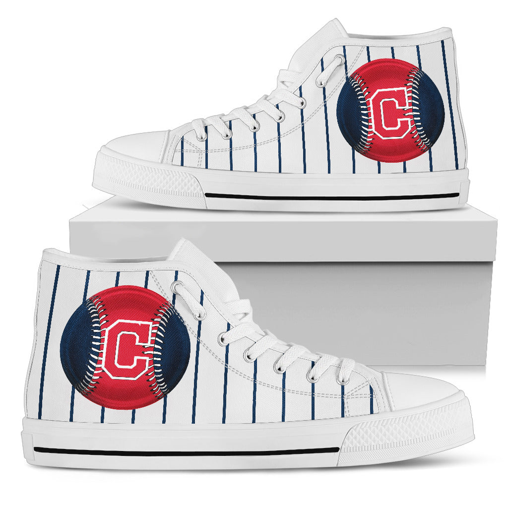 Straight Line With Deep Circle Cleveland Indians High Top Shoes