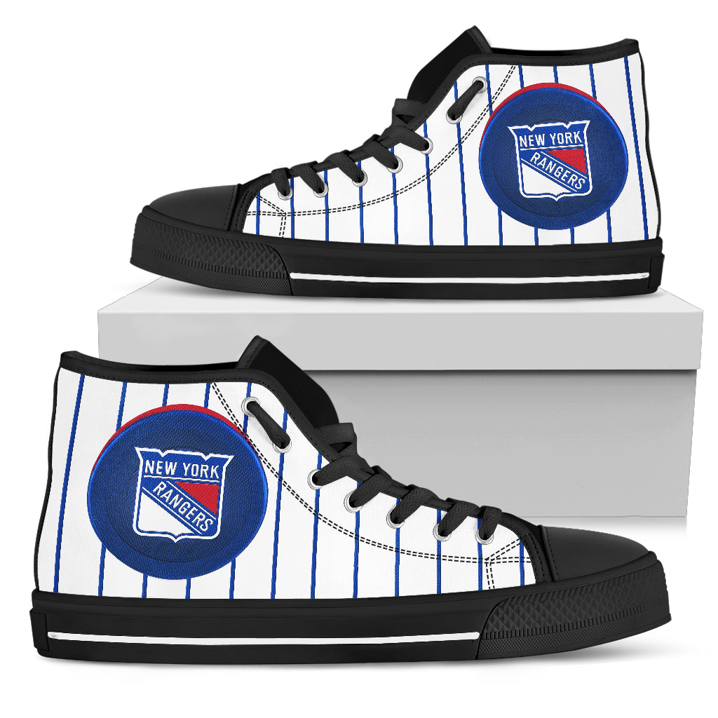 Straight Line With Deep Circle New York Rangers High Top Shoes