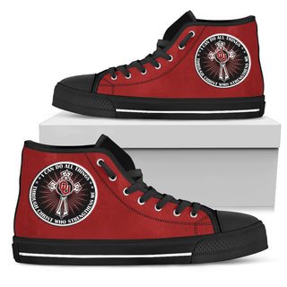 I Can Do All Things Through Christ Who Strengthens Me Oklahoma Sooners High Top Shoes