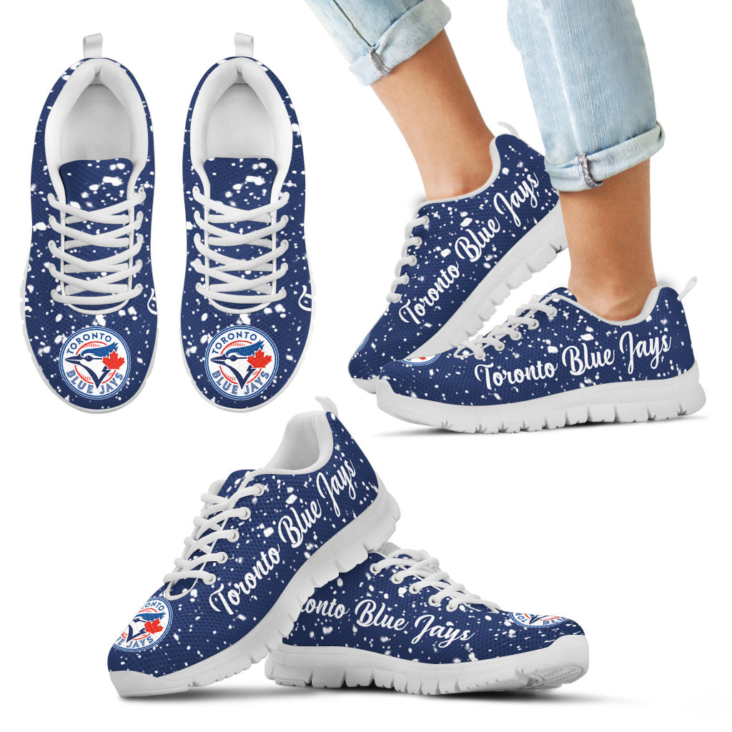 Christmas Snowing Incredible Pattern Toronto Blue Jays Sneakers
