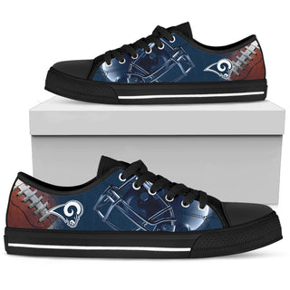 Artistic Scratch Of Los Angeles Rams Low Top Shoes