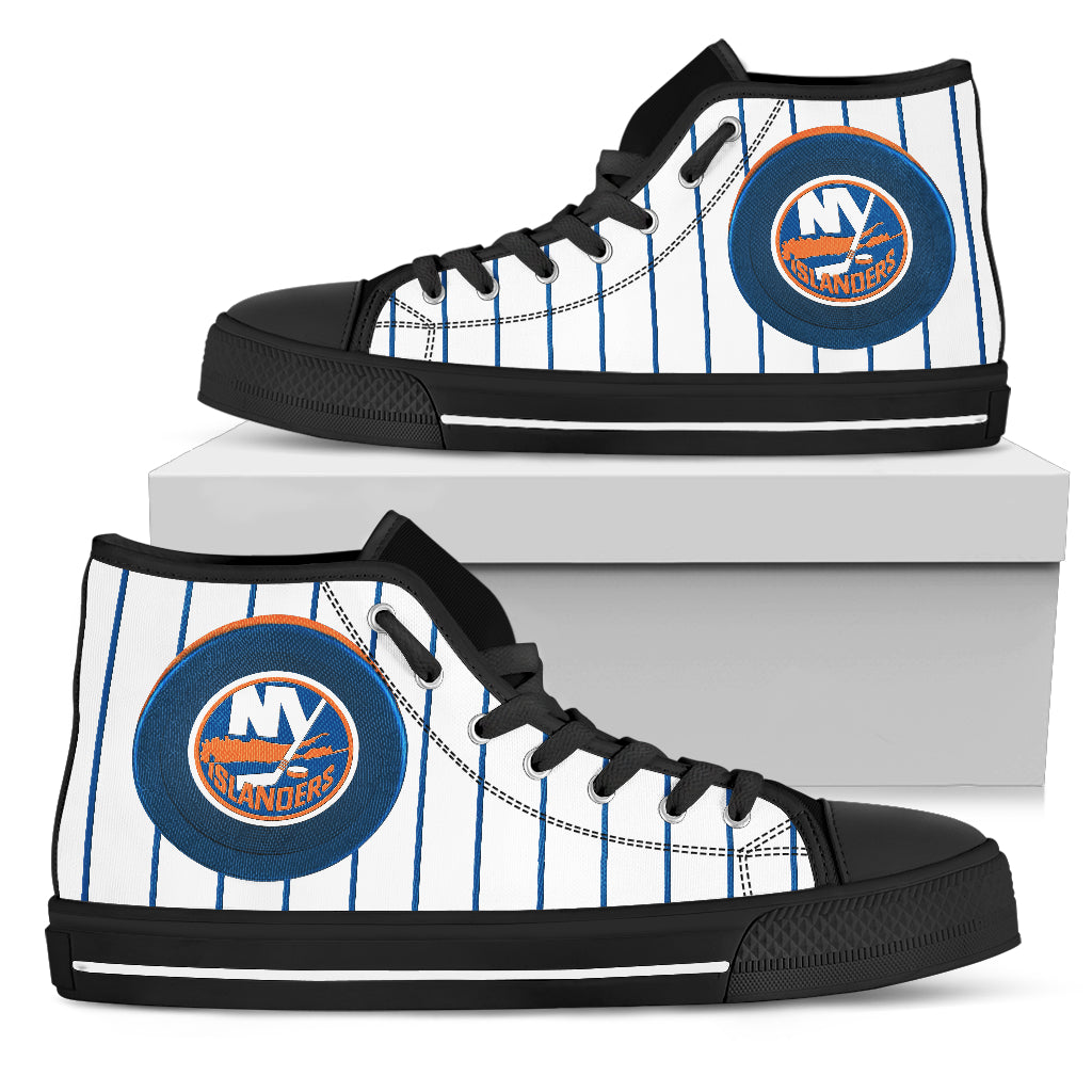 Straight Line With Deep Circle New York Islanders High Top Shoes