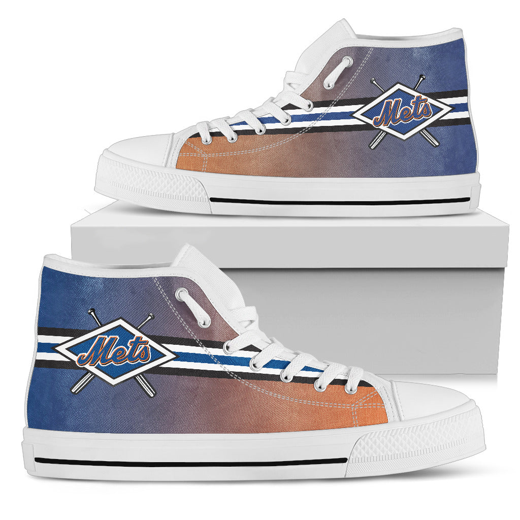 Double Stick Check New York Mets  High Top Shoes