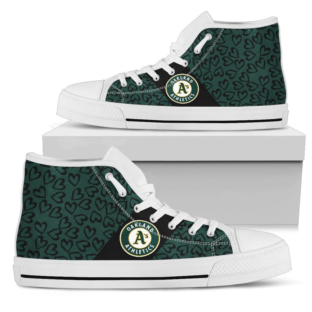 Perfect Cross Color Absolutely Nice Oakland Athletics High Top Shoes