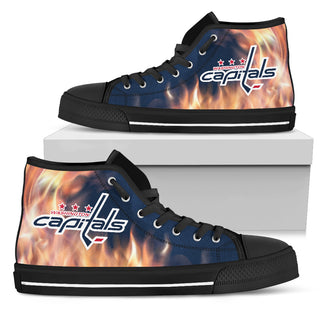 Fighting Like Fire Washington Capitals High Top Shoes