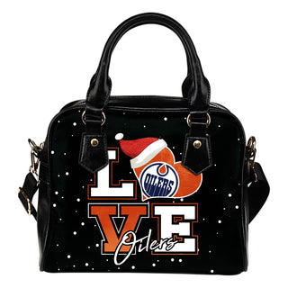 Love Word Christmas Sweet Edmonton Oilers Shoulder Handbags